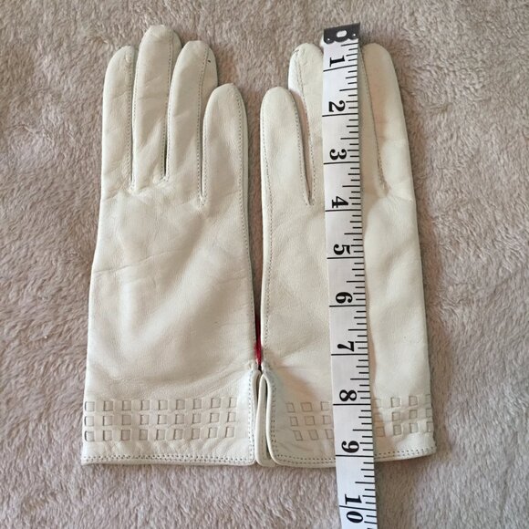 NWT White Leather gloves sz 6.5 - Picture 4 of 10